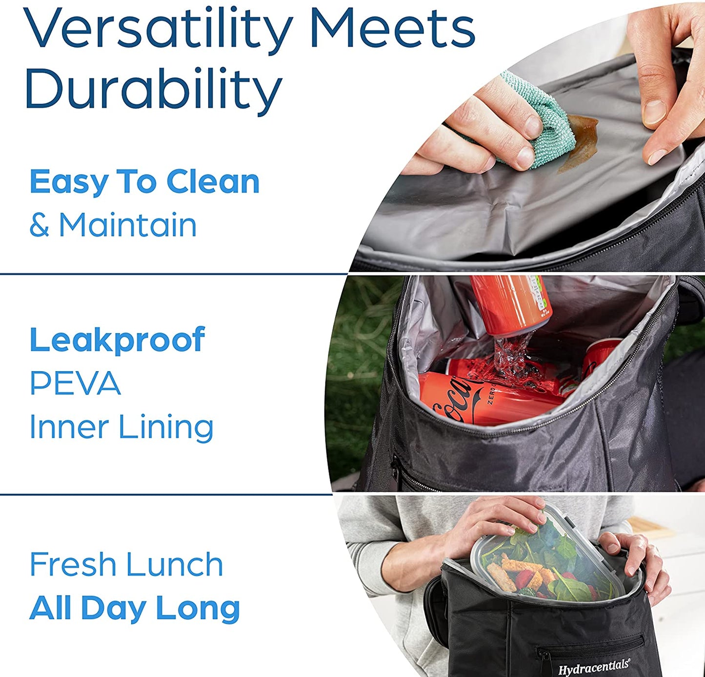 Insulated Cooler Backpack for Men, Women & Kids - Leakproof - Lightweight Lunch Backpack Cooler for Picnics, Hiking, Camping by Hydracentials Apparel & Accessories > Jewelry > Bracelets Hydracentials   