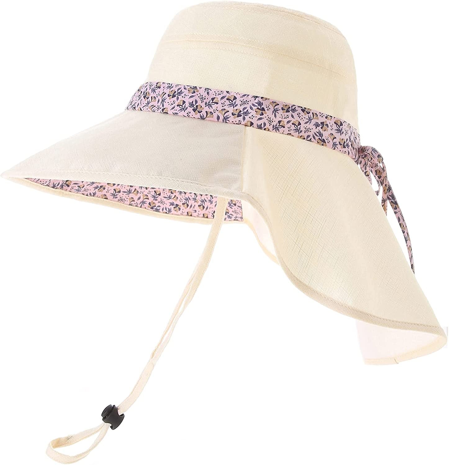 Sun Hats for Women Foldable Wide Birm Boonie Hat Adjustable UV Protection Fishing Hiking Hat with Windproof Tether Apparel & Accessories > Clothing Accessories > Hats LMLALML Beige One Size 