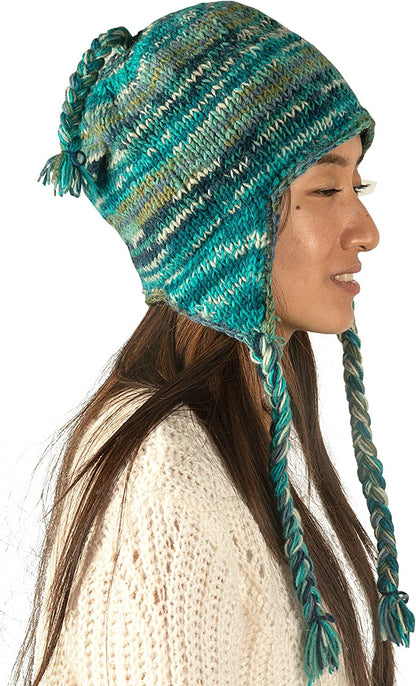 Tribe Azure Fair Trade Womens Beanie Hats, Warm Hats for Women Knit Hat for Women Women'S Skullies & Beanie for Women Apparel & Accessories > Clothing Accessories > Hats Tribe Azure Fair Trade Blue Azure  