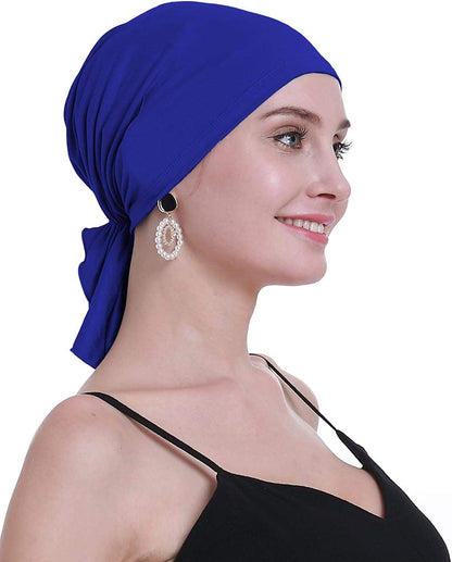 Osvyo Bamboo Chemo Headscarf for Women Hair Loss - Cancer Slip on Headwear Turbans Sealed Packaging Apparel & Accessories > Clothing Accessories > Headwear osvyo Bamboo Cobalt Blue One Size 