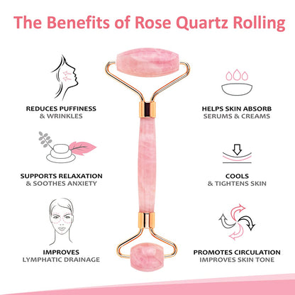 Rose Quartz Face Roller & Gua Sha | Eternal Allure 3-In-1 Jade Roller with Detailed Instructions Guide, Self Care Tools for Puffy Eyes, Face, Neck, Lymphatic Drainage, Fine Lines and Wrinkles - Includes Travel Pouch plus Mini Gua Sha Health & Beauty > Personal Care > Cosmetics > Cosmetic Tools > Skin Care Tools Eternal Allure   
