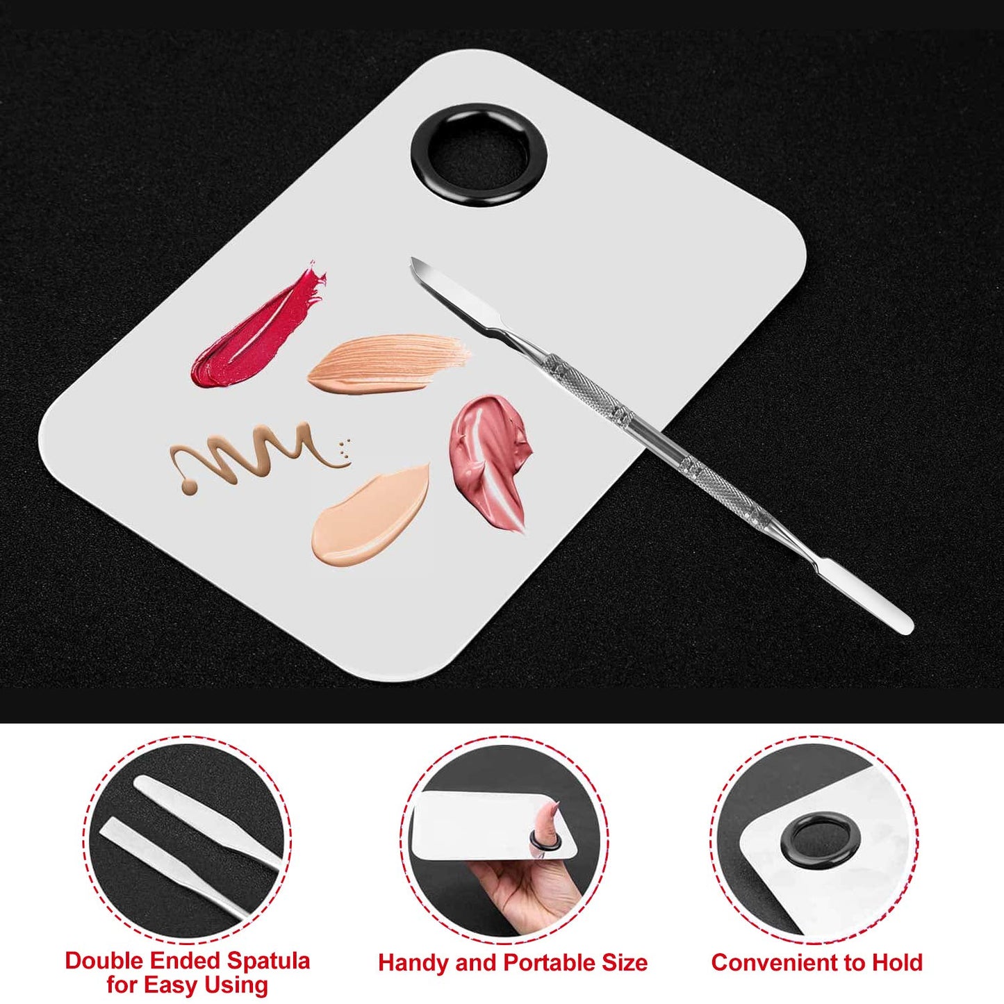 Makeup Palette Cosmetic Palette with Spatula Tool and 100 PCS Makeup Applicators Kit Include Mascara Wands, Lipstick Applicators, Fine Eyeliner Brush Health & Beauty > Personal Care > Cosmetics > Cosmetic Tools > Makeup Tools JJONE   