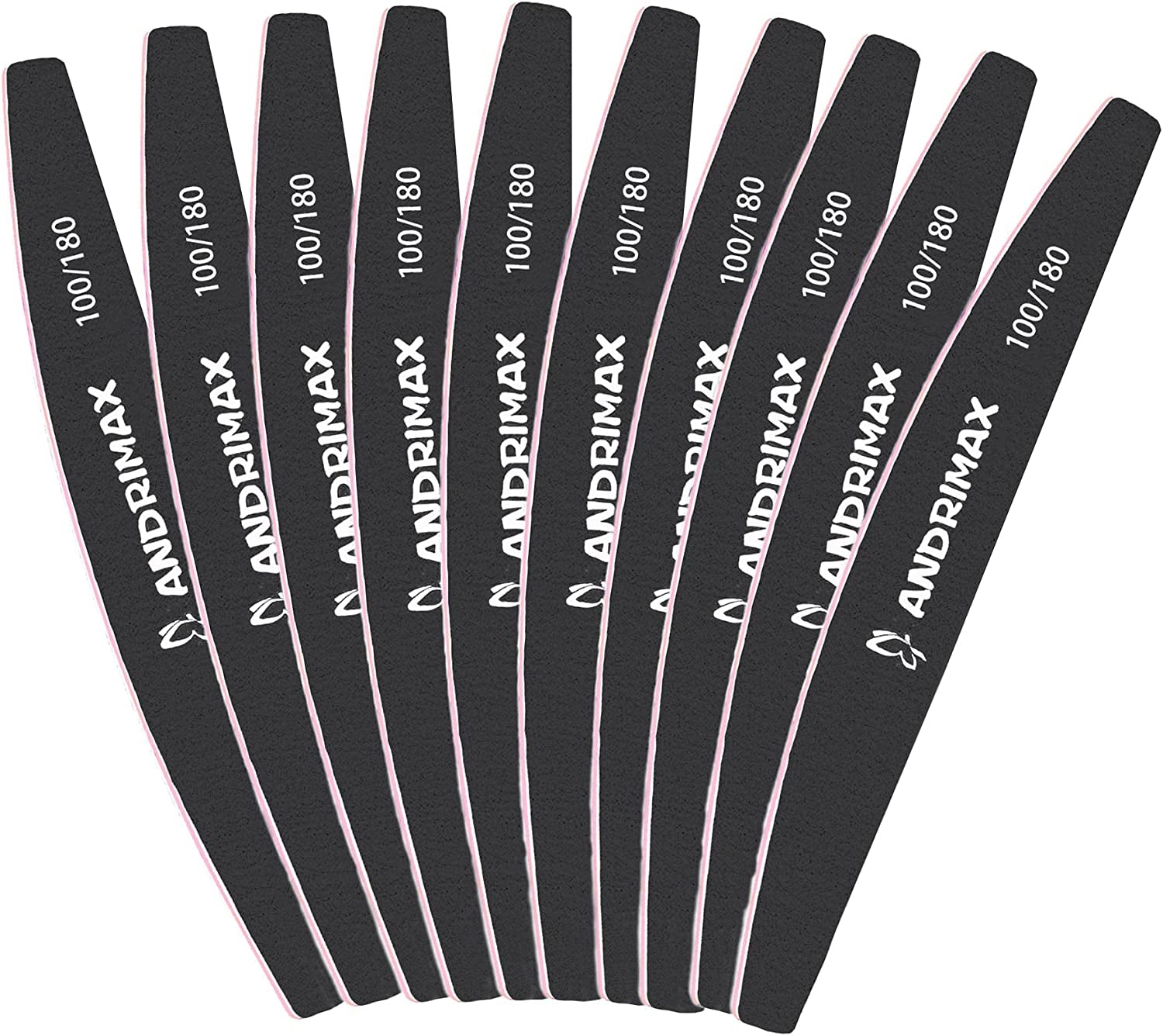 Nail File 100 180 Grits Nail Files for Acrylic Nails, 10 PCS Reusable Double Sided Emery Board Manicure Tools for Poly Nail Extension Gel and Nail Styling Tools for Home and Salon Health & Beauty > Personal Care > Cosmetics > Cosmetic Tools > Nail Tools SUTYPRIS Black  