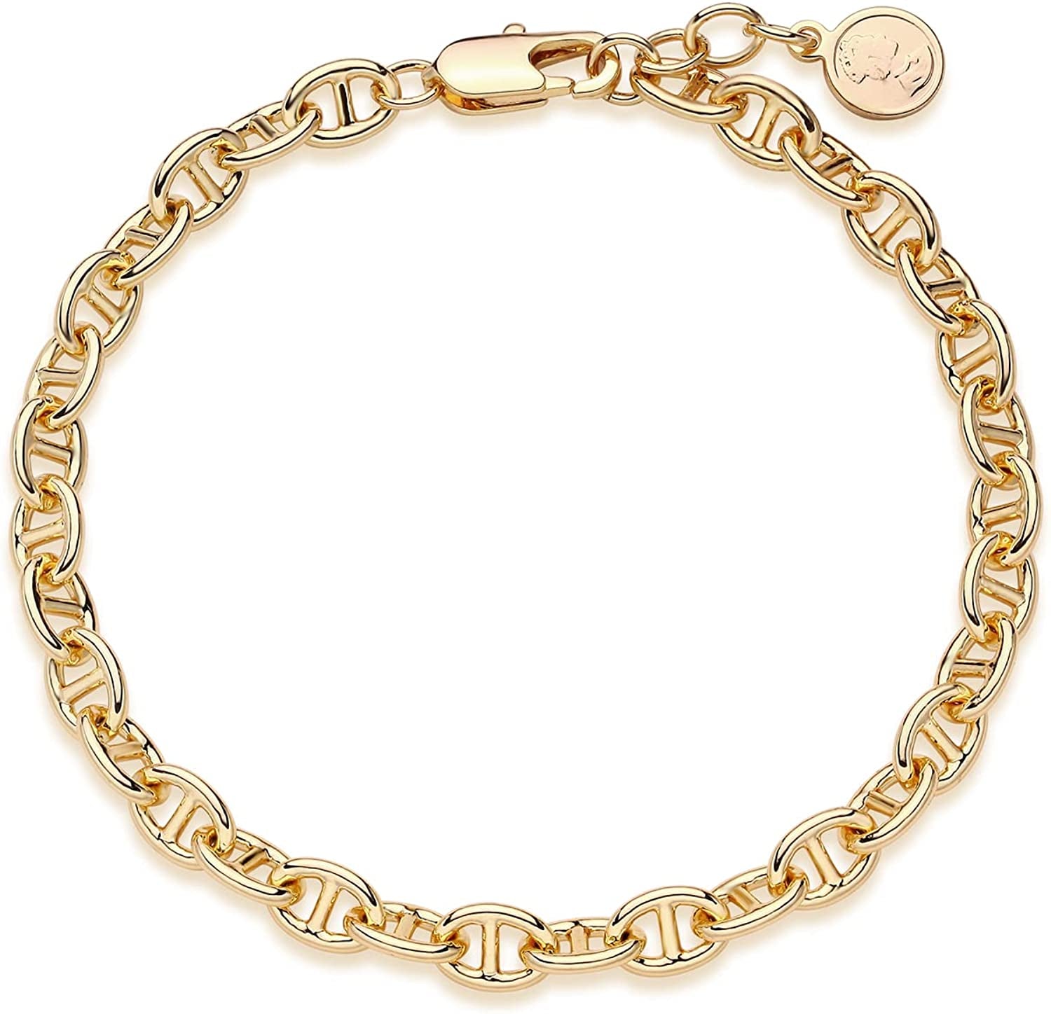 MEVECCO Gold Beaded Bracelets,18K Gold Plated Handmade Cute Satellite Diamond Cut Oval and round Beads Rope Chain Dainty Bracelet for Women Apparel & Accessories > Jewelry > Bracelets Mevecco Marina  
