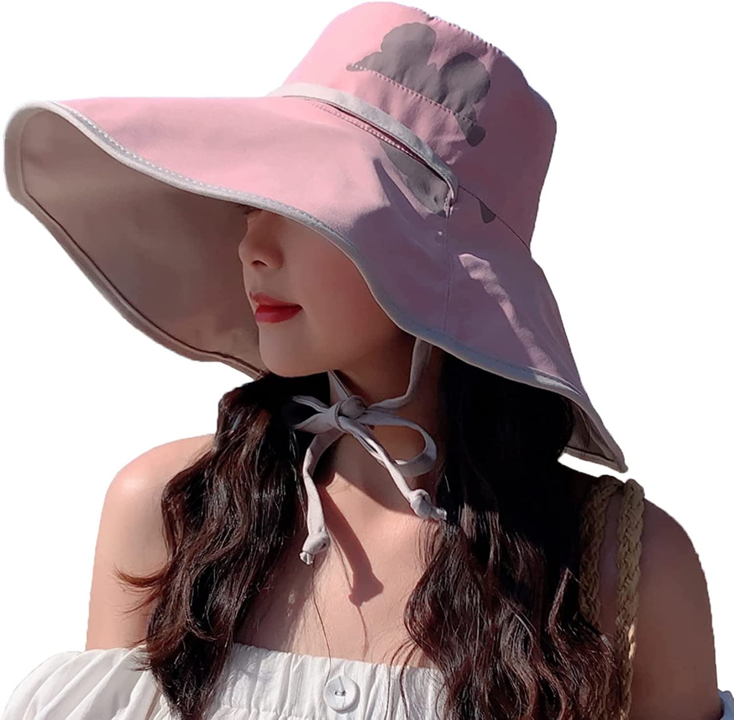 Farodor Women'S Packable Reversible Bucket Hat UV Sun Protection Wide Brim Summer Beach Cap Apparel & Accessories > Clothing Accessories > Hats FaroDor 5pink  