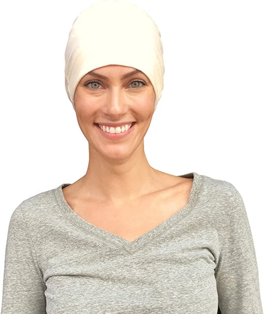 Cate & Levi Cancer Hat, Chemo Caps Made in Canada, 100% Organic Cotton, Cancer and Sleep Headwear and Hats Apparel & Accessories > Clothing Accessories > Headwear Cate & Levi Natural Small 