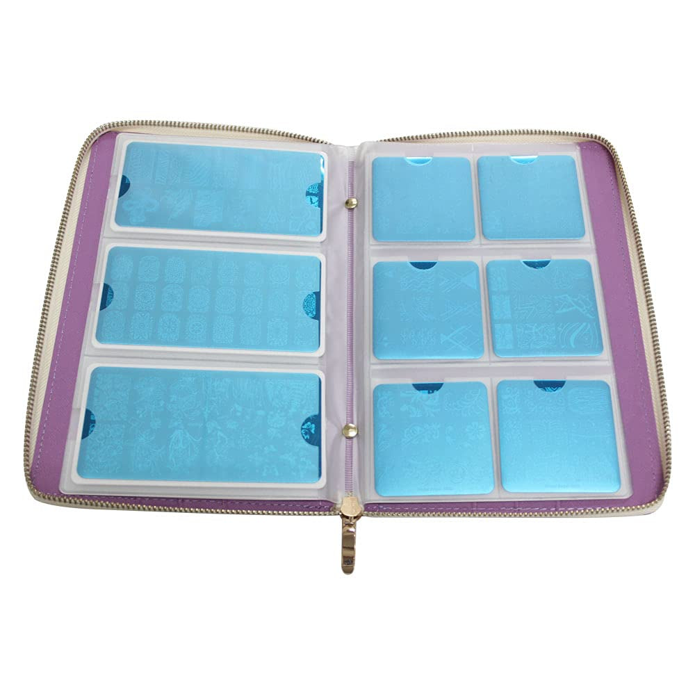 Fingerangel 72 Slots Holographic Nail Plates Holder Case Stamping Templates Organizer Square & round Printing Molds Collection Manicure Tool Accessorie (Purple) Health & Beauty > Personal Care > Cosmetics > Cosmetic Tools > Nail Tools FingerAngel   