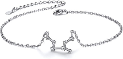 Chicsilver 12 Constellation Zodiac Anklet for Women Girls Sterling Silver Cubic Zirconia Horoscope Ankle Bracelets, 8"-10" Adjustable(With Gift Box) Apparel & Accessories > Jewelry > Anklets ChicSilver Jewelry Virgo (Aug 23 - Sep 22)  