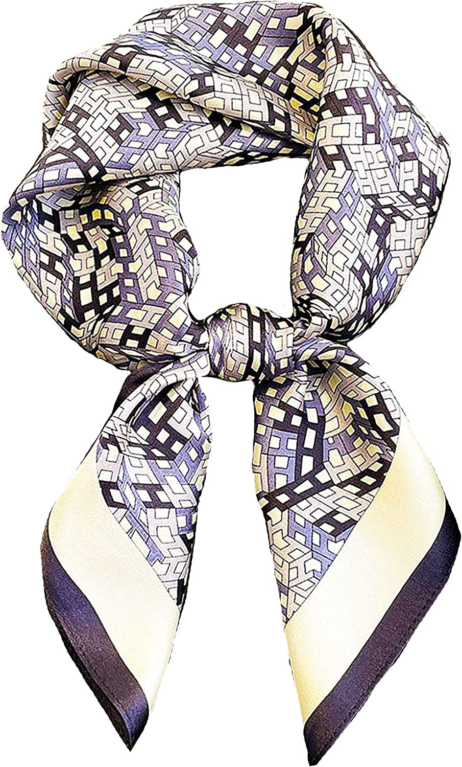 Fashion Hair Scarf for Women Lightweight Silk Feeling Head Scarves Square Bandanas 27.5× 27.5 Inches Apparel & Accessories > Clothing Accessories > Bandanas & Headties Roizsx U-grayish Purple  