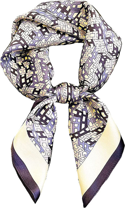 Fashion Hair Scarf for Women Lightweight Silk Feeling Head Scarves Square Bandanas 27.5× 27.5 Inches Apparel & Accessories > Clothing Accessories > Bandanas & Headties Roizsx U-grayish Purple  