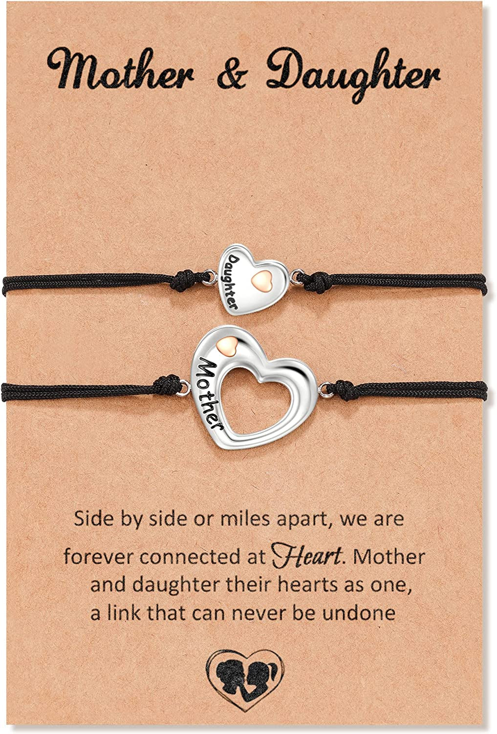 Ppjew Mother and Daughter Bracelet Set Mother'S Day Jewelry Gift from Daughter Mommy and Me Matching Bracelets Back to School Gifts Apparel & Accessories > Jewelry > Bracelets PJan A:Letter mother daughter  