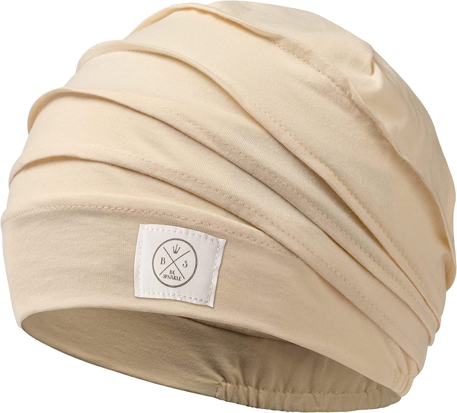 Be Sparkle Slouchy Headwraps, Cancer Headwear for Women Perfect for Chemo or Hair Loss Apparel & Accessories > Clothing Accessories > Headwear BS BE SPARKLE Beige  