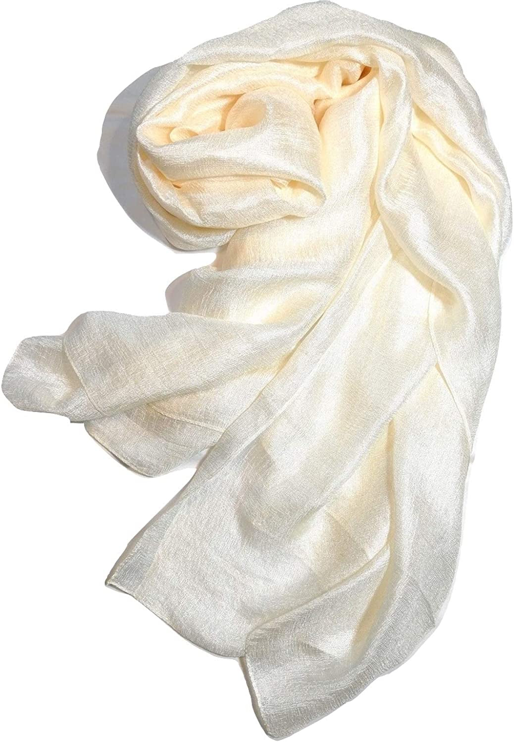 Shanlin Solid Color Silk Feel Long Scarves Apparel & Accessories > Clothing Accessories > Scarves & Shawls Shanlin Creamy White  