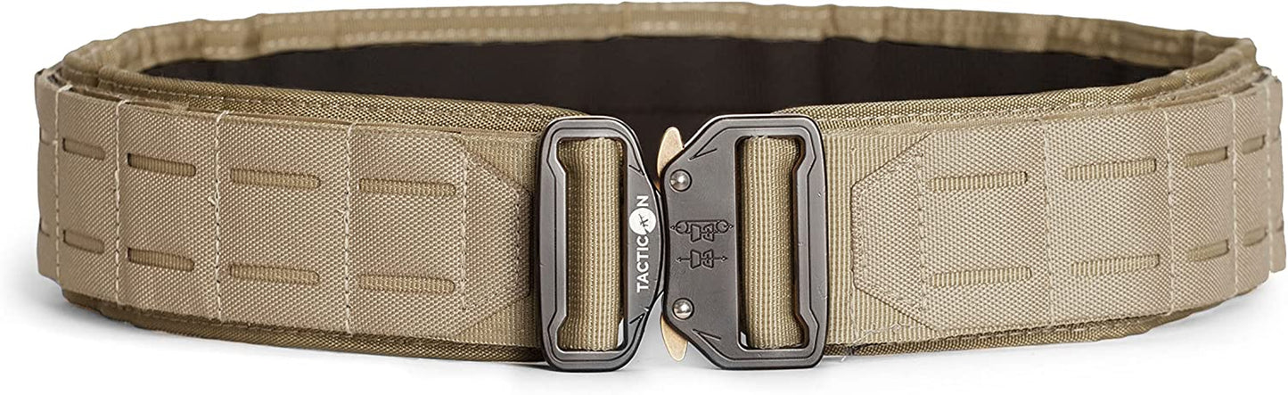 Tacticon Battle Belt | Combat Veteran Owned Company | Padded Tactical Belt | Duty Belt with Metal Quick Release Buckle Apparel & Accessories > Clothing Accessories > Belts Tacticon Desert Sand L [40" - 46" Waist] 