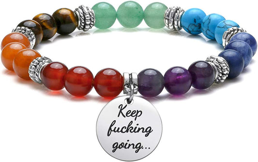 Top Plaza 7 Chakra Stone Bead Bracelets Yoga Reiki Healing Crystals Gemstone Beaded Bracelet Friendship Inspirational Message Charm Bracelet for Women Men Apparel & Accessories > Jewelry > Bracelets Top Plaza Keep going  