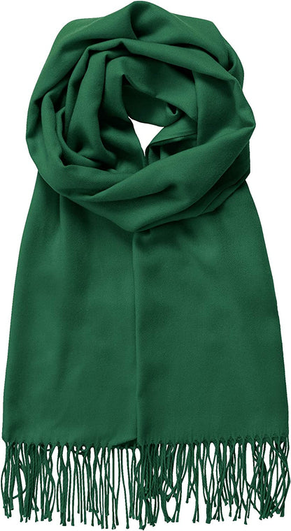 Made by Johnny Unisex Large Lightweight Soft Silky Real Cashmere Shawl Wrap Scarf Apparel & Accessories > Clothing Accessories > Scarves & Shawls Made By Johnny Wsk2091_green One_Size 