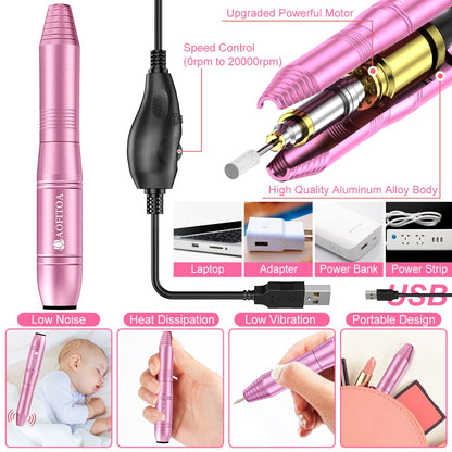 Electric Nail Drill Kit, Professional Nail Drill Machine with Nail Clippers for Acrylic Nails, Cuticle Trimmer and Other Nail Tools, Electric Nail File Kit Manicure Tools for Salon Home Health & Beauty > Personal Care > Cosmetics > Cosmetic Tools > Nail Tools AOFITOA   