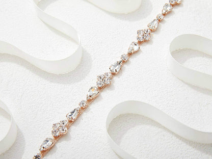 SWEETV Rhinestone Bridal Belt Bridesmaid Sash Crystal Wedding Belt Headband Women Dress Accessories Apparel & Accessories > Clothing Accessories > Belts SWEETV   