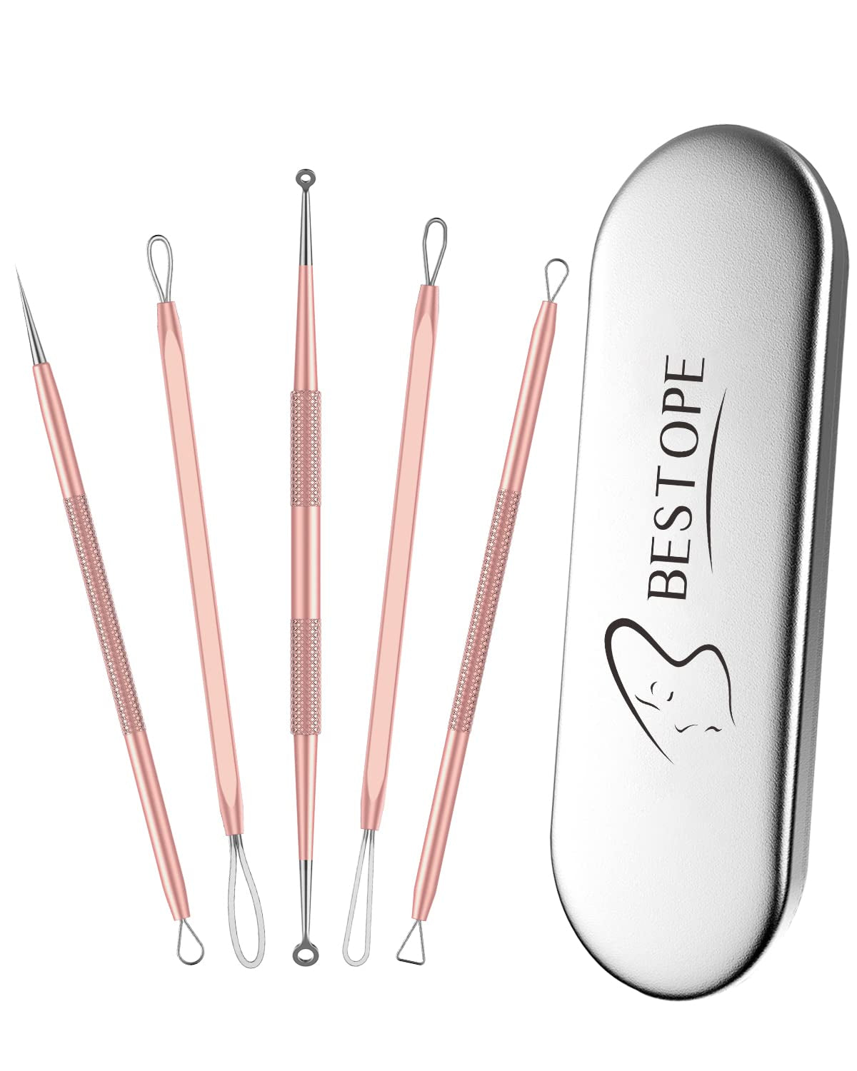 TAYTHI Blackhead Remover Tool, Pimple Popper Tool Kit, Blackhead Extractor Tool for Face, Extractor Tool for Comedone Zit Acne Whitehead Blemish, Stainless Steel Extraction Tools Health & Beauty > Personal Care > Cosmetics > Cosmetic Tools > Skin Care Tools TAYTHI Rose Gold  