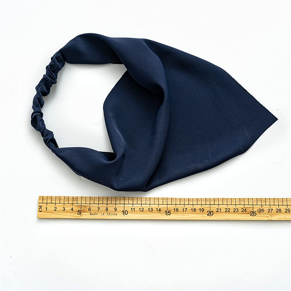 Elastic Hair Scarf Headbands for Women Solid Bandana Headbands Chiffon Head Kerchief Boho Scarf Bandanas with Hair (8 Colors Solid A) Apparel & Accessories > Clothing Accessories > Bandanas & Headties DINPREY   