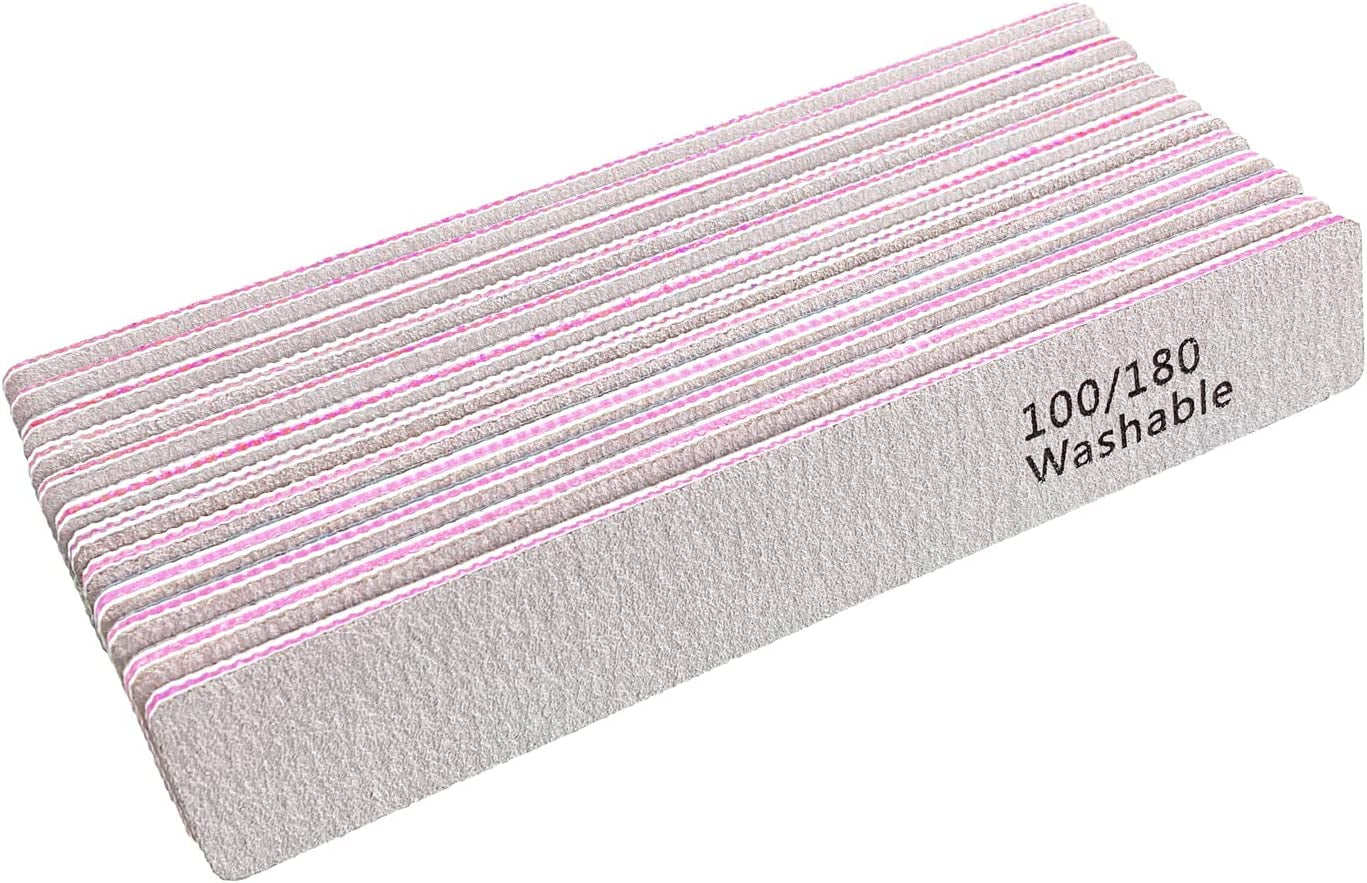 Nail File 12 PCS Professional Reusable 100/180 Grit Double Sides Washable Nail File Manicure Tools for Poly Nail Extension Gel and Acrylic Nails Tools Suit for Home Salon Health & Beauty > Personal Care > Cosmetics > Cosmetic Tools > Nail Tools HeeYaa   