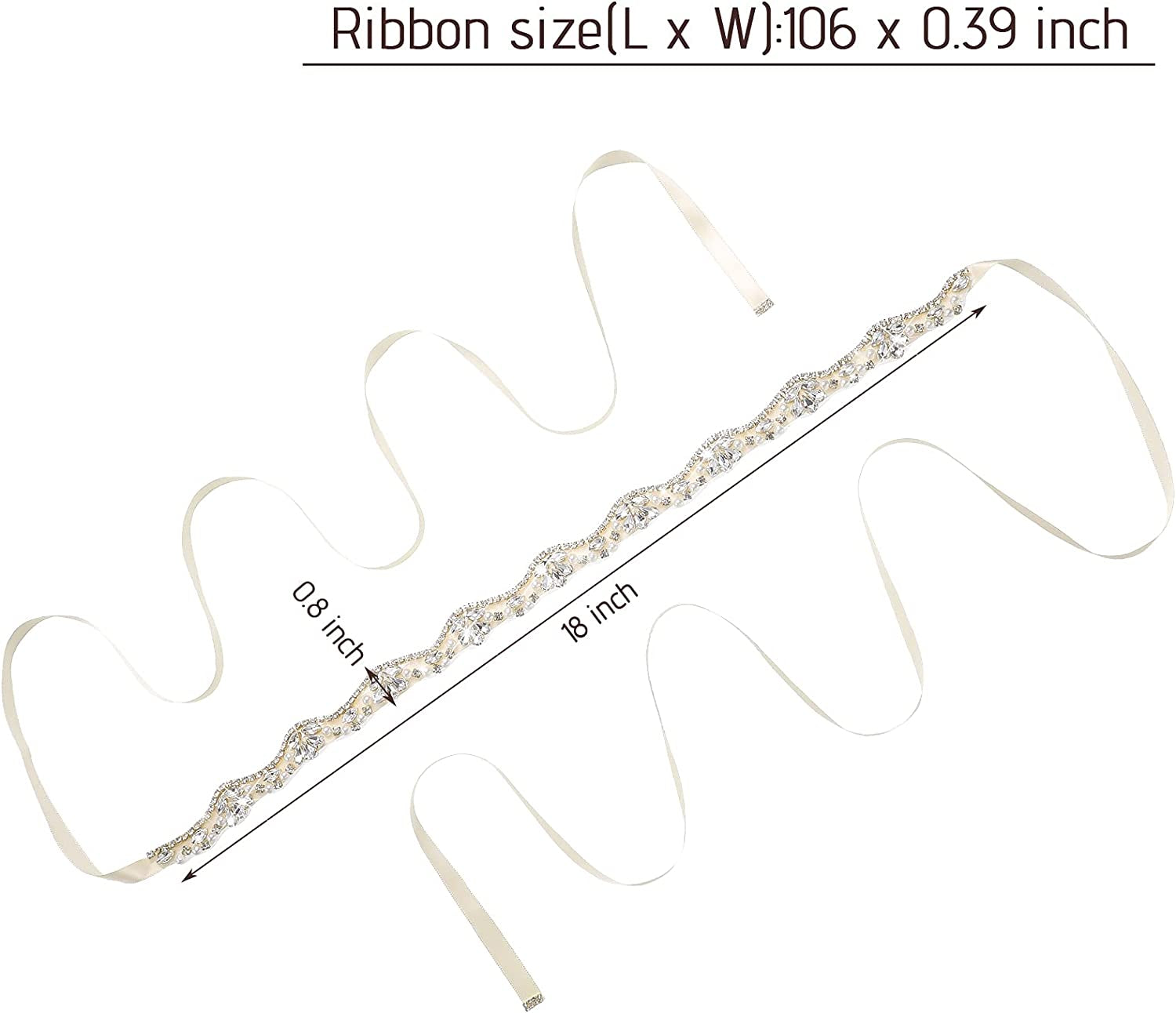 Bling Handmade Rhinestone Bridal Belt Crystal Diamond Wedding Belt Ribbon Sash Apparel & Accessories > Clothing Accessories > Belts Geyoga   