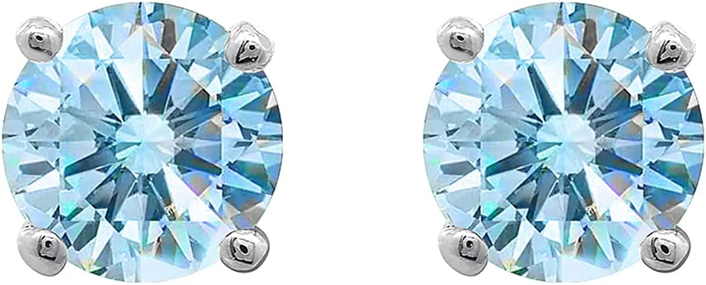 Collection Platinum or Gold Plated Sterling Silver Round-Cut Stud Earrings Made with Infinite Elements Zirconia Apparel & Accessories > Jewelry > Earrings Amazon Collection   