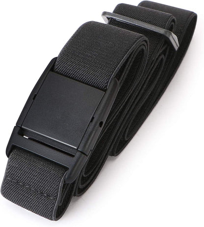 No Show Women Stretch Belt Invisible Elastic Web Strap Belt with Flat Buckle for Jeans Pants Dresses Apparel & Accessories > Clothing Accessories > Belts KYLIE MAX A-black Suit for US Size 0-16 