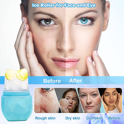 Ice Face Roller,Ice Roller for Face & Eye Beauty Ice Contour Cube Skin Care Tools for Facial Treatment Reusable Silicone Ice Mold for Face Beauty Massage Ice Tray Health & Beauty > Personal Care > Cosmetics > Cosmetic Tools > Skin Care Tools YQHIGH   