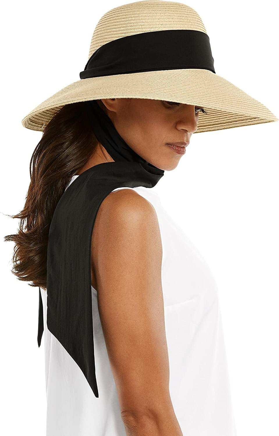 Coolibar UPF 50+ Women'S Stella Scarf Detail Hat - Sun Protective Apparel & Accessories > Clothing Accessories > Hats Coolibar   