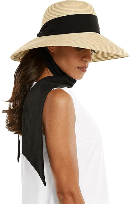 Coolibar UPF 50+ Women'S Stella Scarf Detail Hat - Sun Protective Apparel & Accessories > Clothing Accessories > Hats Coolibar   