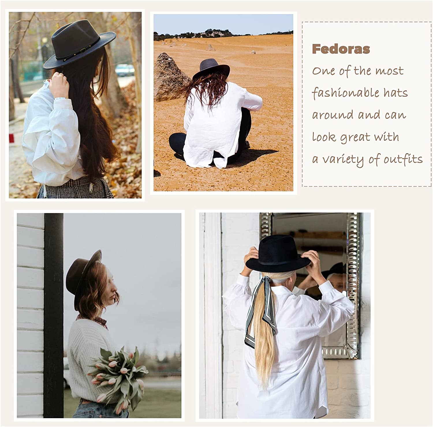 Lisianthus Women Belt Buckle Fedora Hat Apparel & Accessories > Clothing Accessories > Hats Lisianthus   