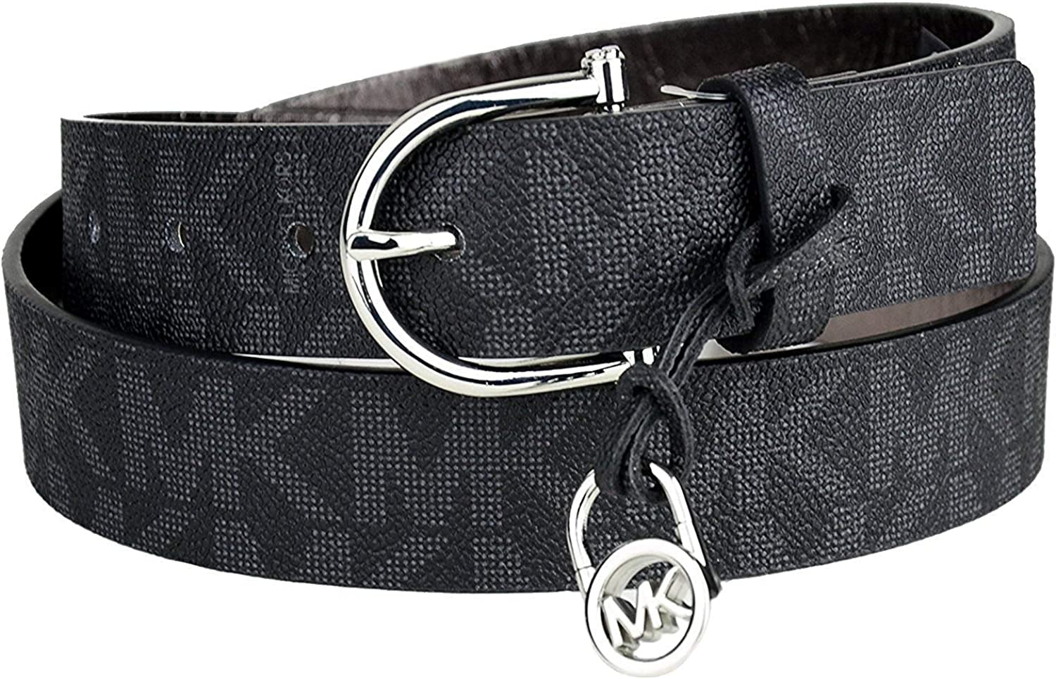 Michael Kors Women'S Mk Signature Monogram Logo Wide Belt Apparel & Accessories > Clothing Accessories > Belts Michael Kors Black Large 