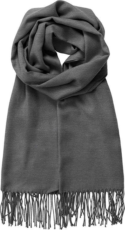 Made by Johnny Unisex Large Lightweight Soft Silky Real Cashmere Shawl Wrap Scarf Apparel & Accessories > Clothing Accessories > Scarves & Shawls Made By Johnny Wsk2091_heather_charcoal One_Size 