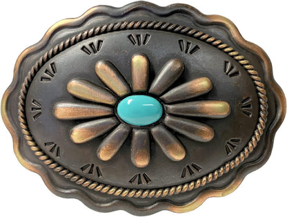 Western Antique Marijuana Hemp Leaf Turquoise Bead Turquoise Peace Sign Skulls Design Belt Buckle, Multi-Style Options Apparel & Accessories > Clothing Accessories > Belt Buckles Belts.com Type Buckle G65 - H8389-38mm Copper One Size 