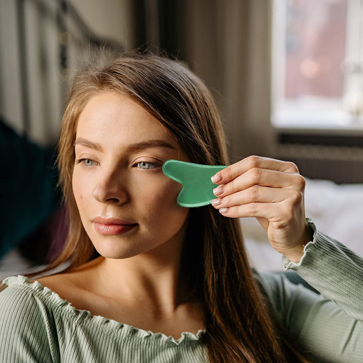 Forno Gua Sha Facial Tool, Face Roller Jade Roller Guasha Tool Stone Facial Roller Face Massager Skin Sculpting Massage Tool Health & Beauty > Personal Care > Cosmetics > Cosmetic Tools > Skin Care Tools Forno   