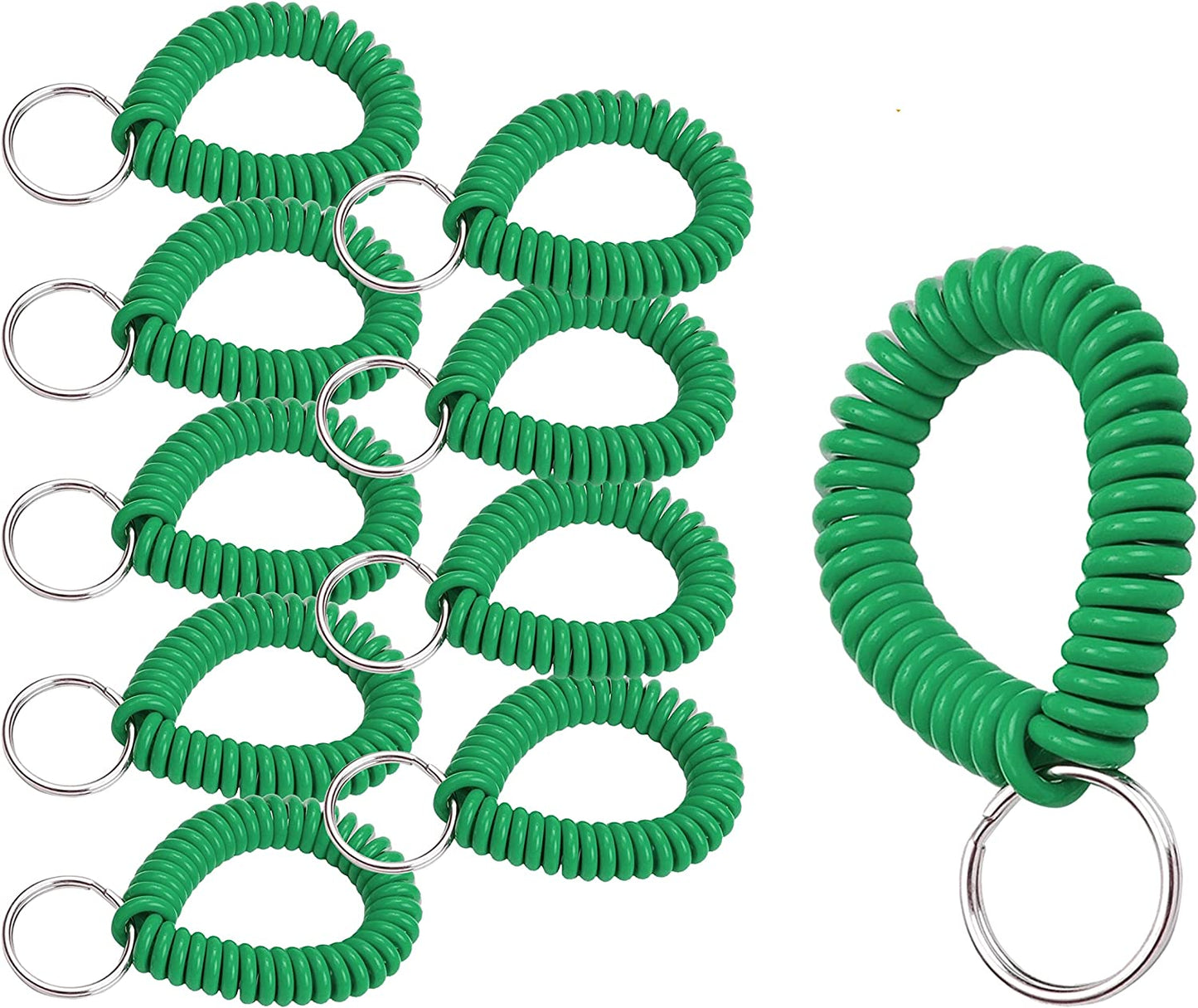 Lucky Line 2” Diameter Spiral Wrist Coil with Steel Key Ring, Flexible Wrist Band Key Chain Bracelet, Stretches to 12”, Purple 1 PK (410651) Apparel & Accessories > Jewelry > Bracelets Lucky Line Green Pack of 10 