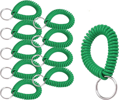 Lucky Line 2” Diameter Spiral Wrist Coil with Steel Key Ring, Flexible Wrist Band Key Chain Bracelet, Stretches to 12”, Purple 1 PK (410651) Apparel & Accessories > Jewelry > Bracelets Lucky Line Green Pack of 10 