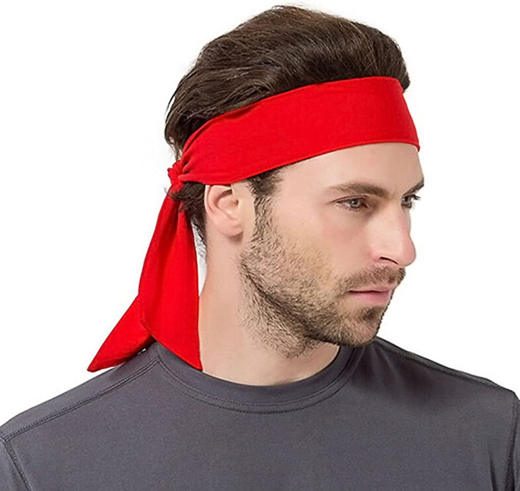 Quickly Dry Sports Headband for Women Men,Moisture Wicking Sweat Hair Band Stretch Sweatband Head Tie Scarf Wrap Bandana for Tennis Running Workout Yoga Gym Cycling Fitness under Helmet Liner Headwear Apparel & Accessories > Clothing Accessories > Bandanas & Headties Holiberty   