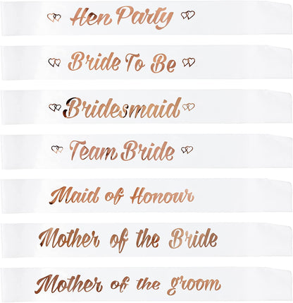 Lseeu 'Mother of the Bride' Bachelorette Party Sashes Rose Gold, Satin Sash Decor for Bride to Be Mother | Engagement Party Ideas Kit with Satin Sash, Supplies in Bridal Shower, Hen Party Accessories Apparel & Accessories > Clothing Accessories > Sashes Lseeu   