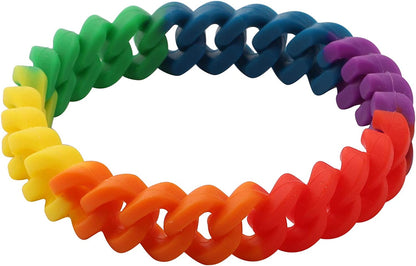 CHOORO LGBT Bracelet Gay Pride Bracelets Rainbow Silicone Rubber Wristbands LGBTQ Jewelry Gay Pride Gifts Apparel & Accessories > Jewelry > Bracelets CHOORO Rainbow Spiral rope  