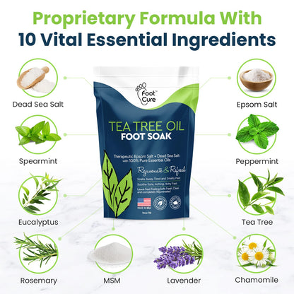 Tea Tree Foot Soak & Callus Remover Gel Kit - Extra Strength Callus Remover Gel & Antifungal Foot Soak with Epsom Salts for Calluses, Dry Cracked Heels, Toenail Fungus & Odor - Pedicure for Tired Feet Health & Beauty > Personal Care > Foot Care FOOT CURE   