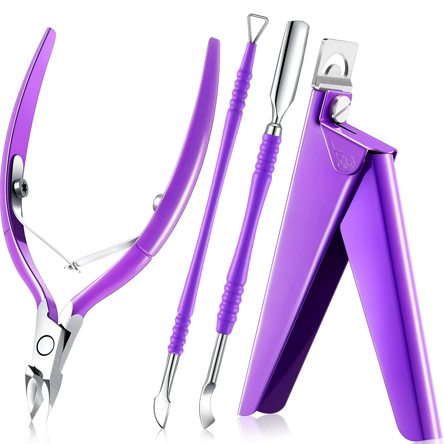 Nail Clippers for Acrylic Nails, Acrylic Nail Clipper, Nail Cutter, False Nail Tips Clipper Set, Stainless Steel Rainbow Color Nail Manicure Set for Salon Home Nail Art (Rainbow Color) Health & Beauty > Personal Care > Cosmetics > Cosmetic Tools > Nail Tools Mudder Purple  