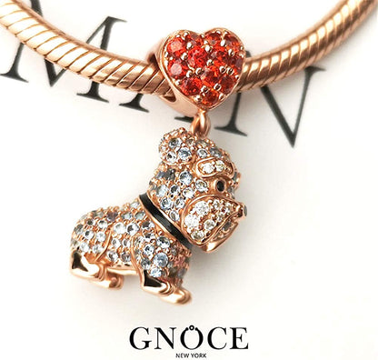 GNOCE Dog Charms 925 Sterling Silver Corgi Schnauzer Poodle Pendant Dangle Animal Beads Charms Fit All Bracelets & Necklaces Best Gift for Mom Friends Girls Who like Dogs Apparel & Accessories > Jewelry > Bracelets GNOCE   