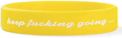 Jude Jewelers Medical Grade Silicone Keep Fucking Going Mantra Statement Inspirational Bangle Bracelet Apparel & Accessories > Jewelry > Bracelets Jude Jewelers Yellow  