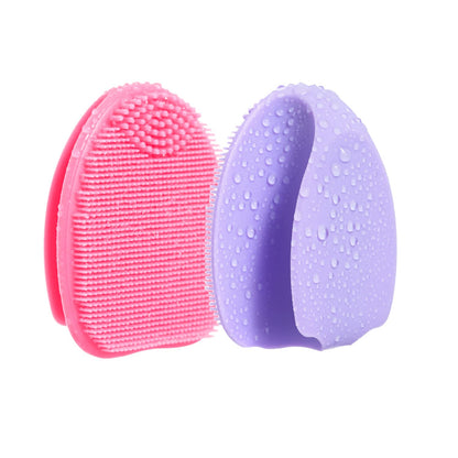 Face Scrubber,Soft Silicone Facial Cleansing Brush Wash Sponge Massage Pore Blackhead Removing Exfoliating Scrub for Sensitive Greasy Dry and All Kinds of Skin (Blue+Green) Health & Beauty > Personal Care > Cosmetics > Cosmetic Tools > Skin Care Tools REVEX Pink+purple  