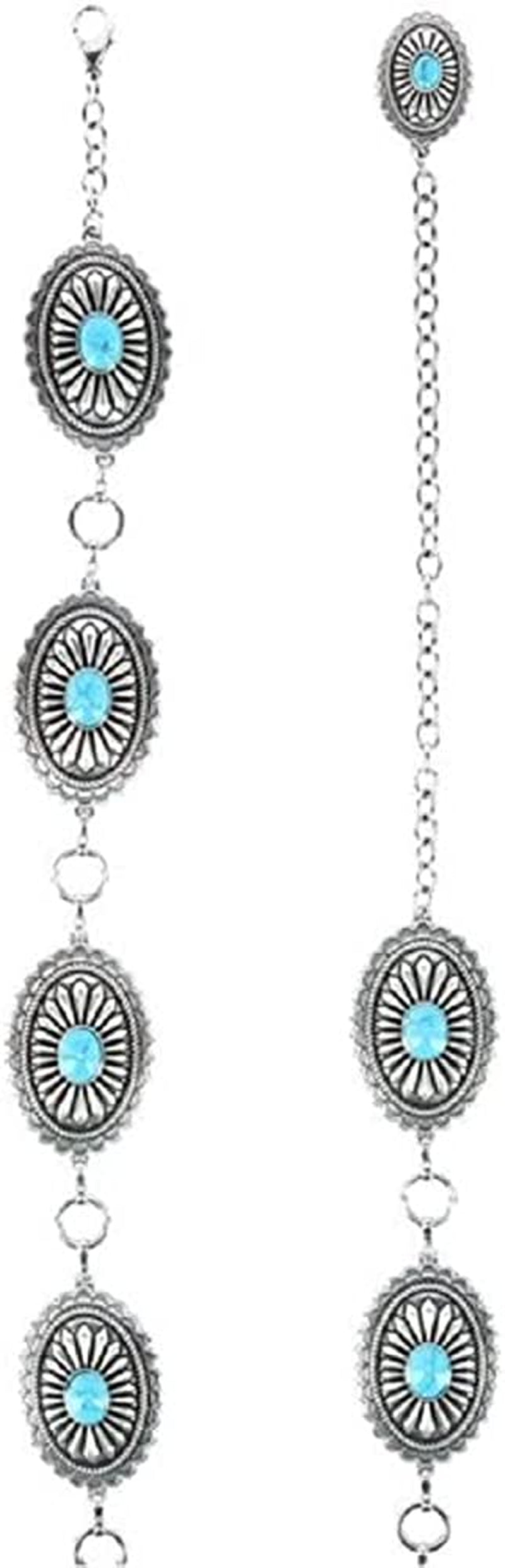 Ariat Turquoise Concho Chain Belt - Ladies, Silver Apparel & Accessories > Clothing Accessories > Belts ARIAT   