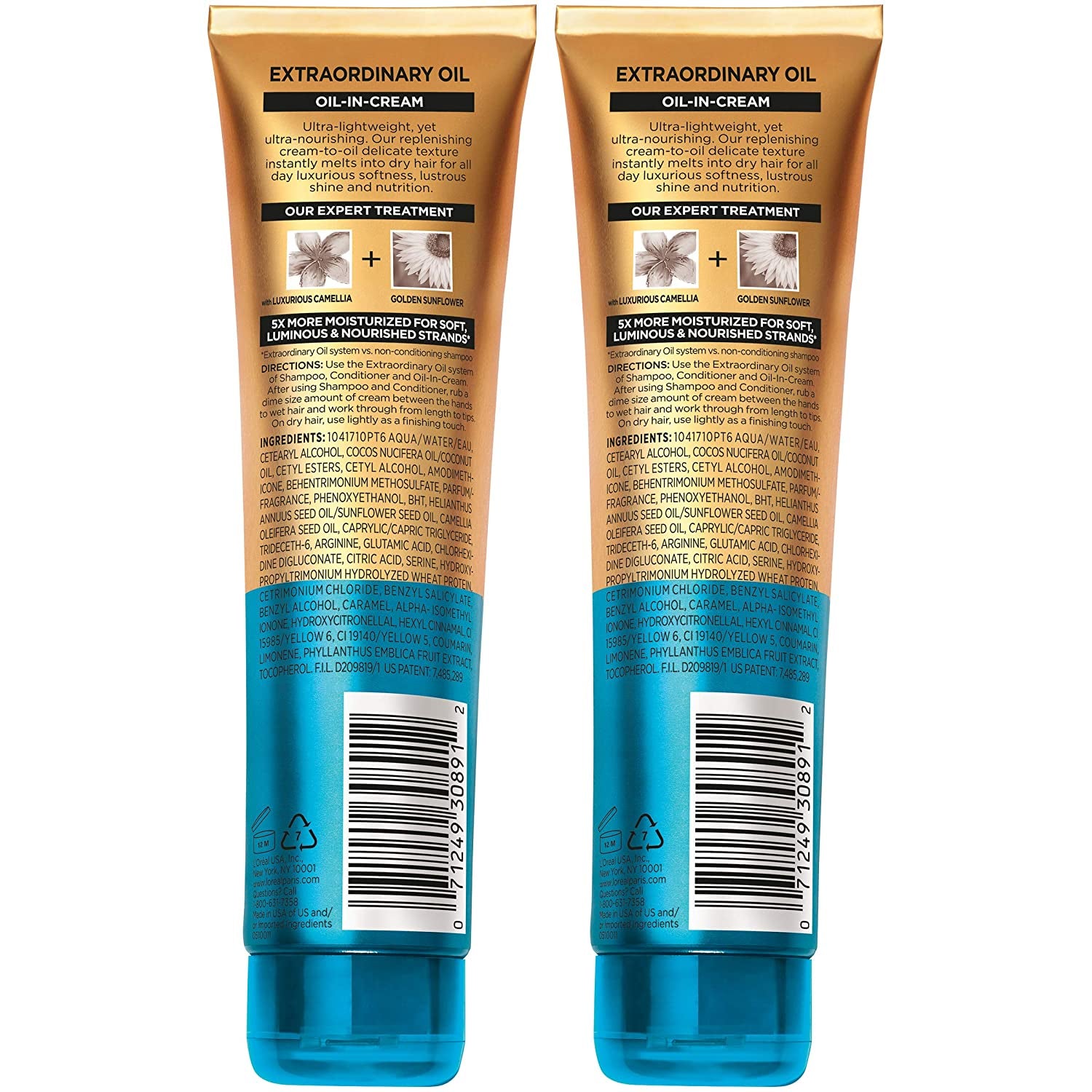 L'Oreal Paris Hair Care Elvive Extraordinary Transforming Hair Oil-In-Cream, Moisturizing Hair Cream for Dry, Damaged Hair, 5.1 Fl; Oz, (Pack of 2) Health & Beauty > Personal Care > Hair Care L'Oreal Paris   
