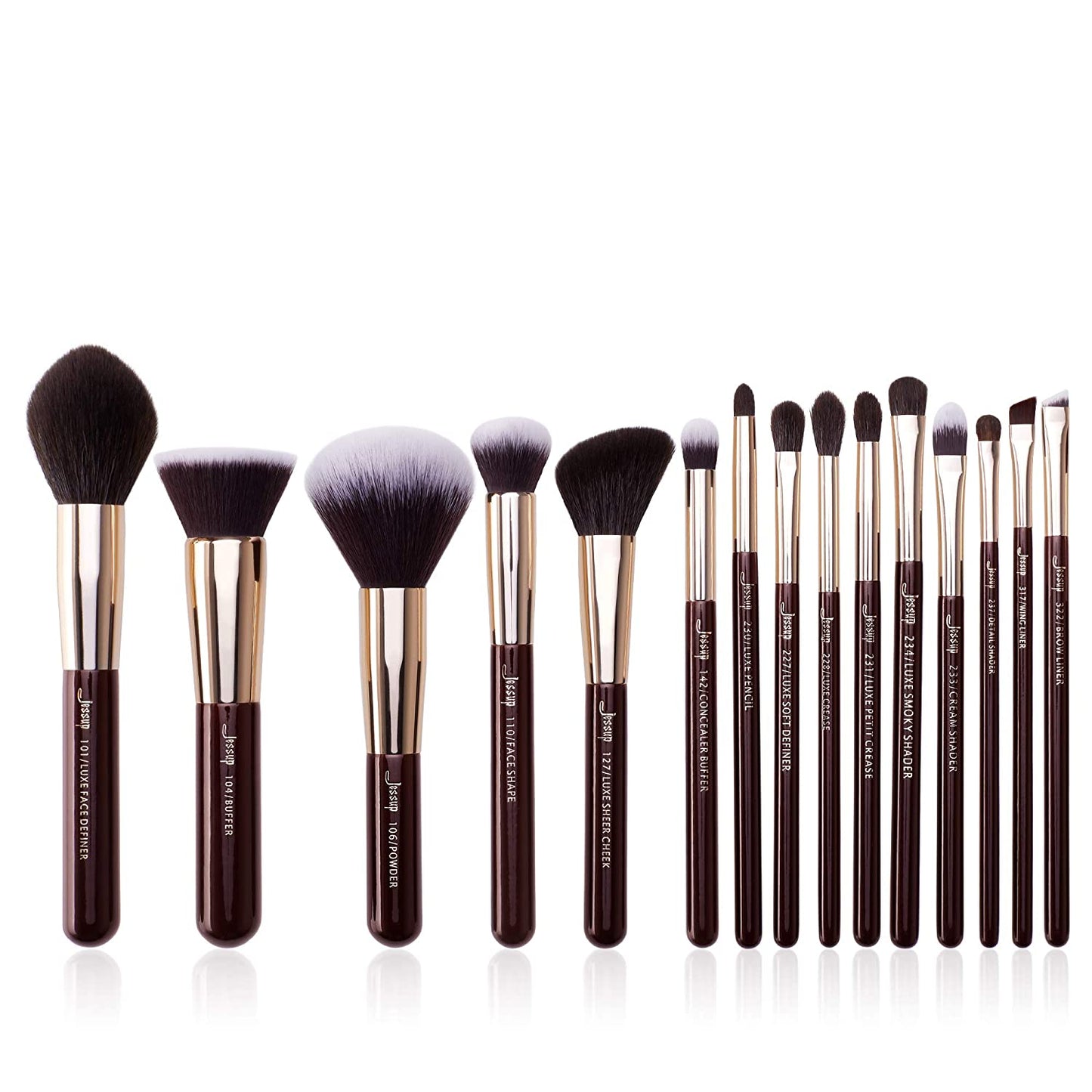 Jessup 15Pcs Makeup Brushes Make up Tool Kit Beauty Professional Eyeshadow Power Lipstick Blending Cheeck Cosmetic Brushes Set Zinfandel T283 Health & Beauty > Personal Care > Cosmetics > Cosmetic Tools > Makeup Tools Jessup Zinfandel  