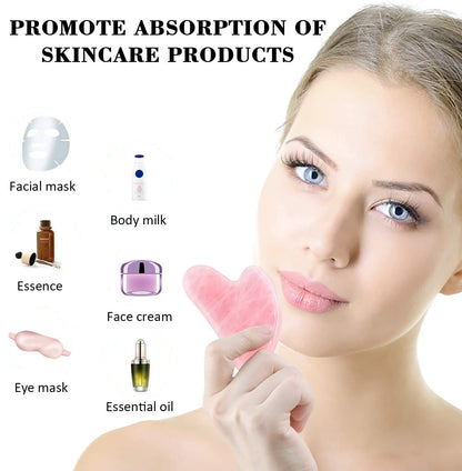 Gua Sha Massage Tool, Natural Rose Quartz Gua Sha Scraping Massage Tool, Facial Massage Tool for SPA Acupuncture Therapy Treatment on Face Back, Arms, Neck, Shoulder Health & Beauty > Personal Care > Cosmetics > Cosmetic Tools > Skin Care Tools Remocc   